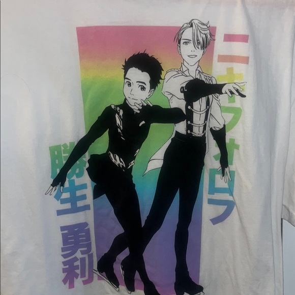 Yuri on ice White Graphic T-Shirt Large - Picture 2 of 3